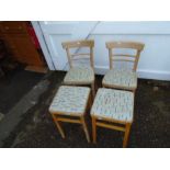 Pair of retro chairs with matching pair of stools