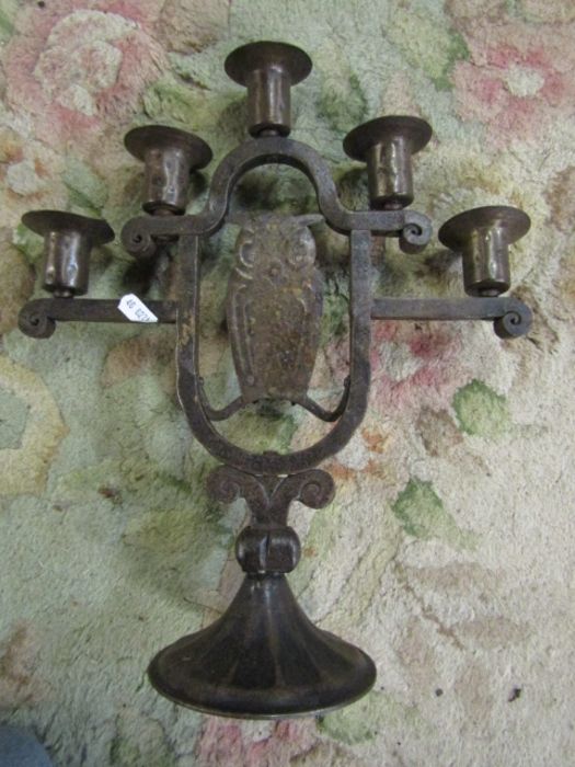 Quantity of brass and plated items including candelabra, vase and bowl etc - Image 6 of 6