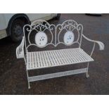 Ornate cast iron folding garden bench