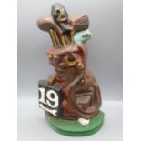 Cast iron golfer doorstop