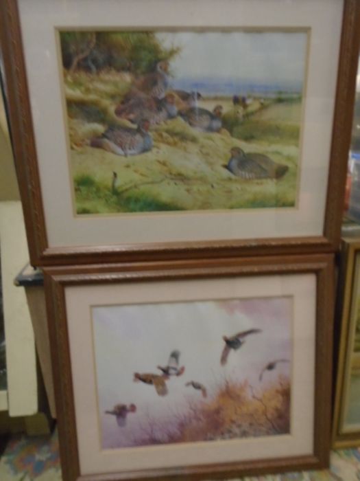 2 x framed partridge prints