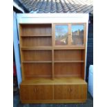 G-Plan mid-century display cabinet with 2 glass doors and 2 cupboards to bottom H199cm W162cm