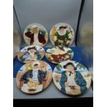 6 Davenport Pottery commemorative plates from the Toby collection incls Friar Tuck, Falstaff, Toby
