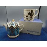 Sadler Battle of Trafalgar & Lord Nelson teapot plus a boxed Wedgwood Prince of Wales Guyatt large