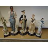 5 Florence figurines in original boxes