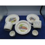 Wedgwood Thomas the tank engine breakfast set, 1 bowl, 2 plates, 2 mugs and 2 egg cups, slight