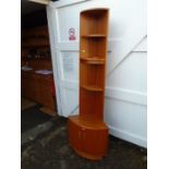 G-Plan retro corner display cabinet with bottom cupboard H199cm D46cm