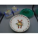 Royal Doulton festive bowl in box, 2 Wedgwood Royal silver jubilee boxed lidded pots and a set of