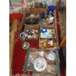 half a stillage of china, glass, lamps. a gnome projector and screen etc etc