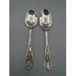 2 silver teaspoons. 25gms gross weight