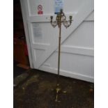 Ornate gilded floor standing candelabra with one missing arm H165cm approx A/F