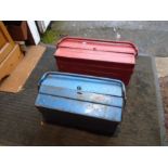 2 metal toolboxes