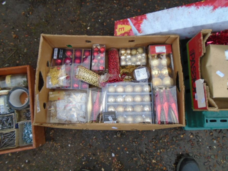 Stillage containing Christmas decorations, tools, screws and nails etc. stillage not included - Image 5 of 19