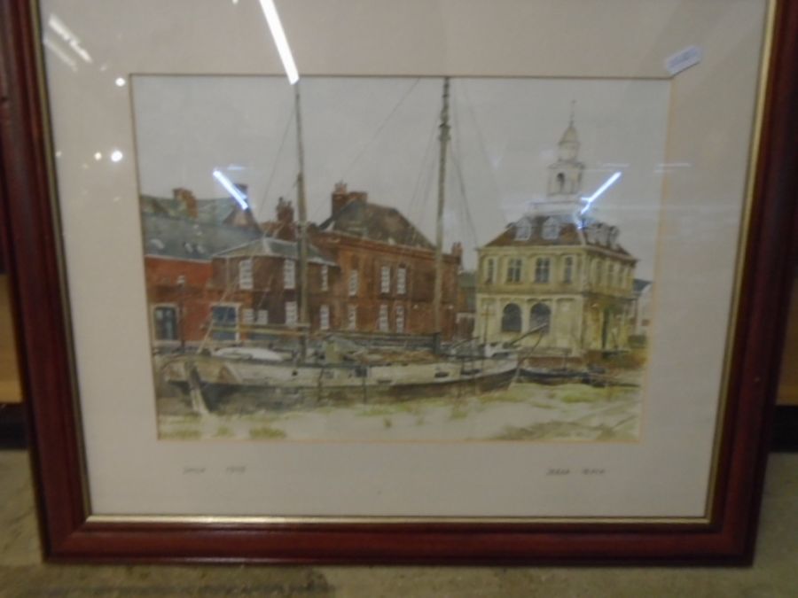 Debra Peach signed watercolour of Kings Lynn custom house