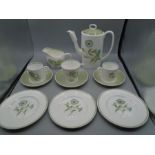 Susie Cooper 'Katina' coffee set for 3 comprising a coffee pot, 3 cups and saucers and 3 side plates