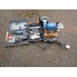 Power tools including drills, sander and bench grinder