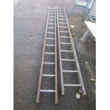 2 12ft wood and alloy ladders