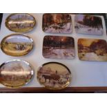 8 Davenport pottery picture plates - The Golden Twilights collection of four and the ' Golden