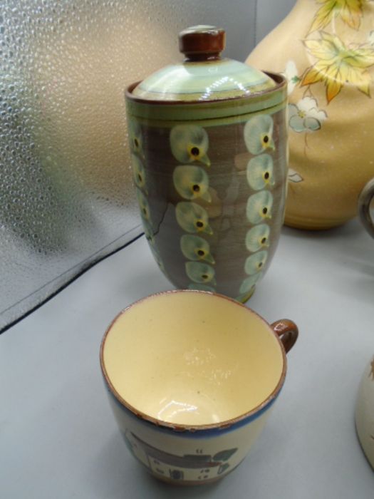 Pottery vases, pots, cup and a sadler teapot - Image 3 of 4