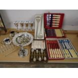 Cutlery sets and silver plate items