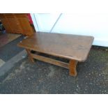 Solid oak coffee table H43cm W125 D62cm approx