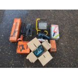 Quantity of power tools including Ryobi cordless circular saw, sander and lights etc