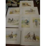 Edmund G. Fuller comical cycling prints x8