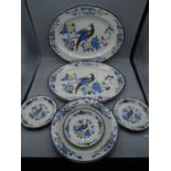 Wood & sons woodware mayfair part dinner sets with Pheasant decoration, 2 colours. comprising 2
