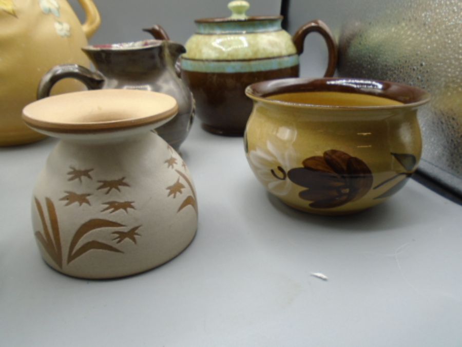 Pottery vases, pots, cup and a sadler teapot - Image 4 of 4