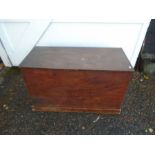 Vintage pine blanket box with hardwood top H60cm W99cm D45cm approx