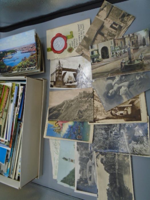 Postcards, a shoe boxes and 2 other small boxes containing postcards, many U.K and around the world. - Image 2 of 4