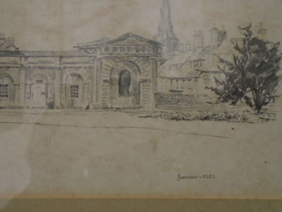 Various framed sketches, watercolours and prints of various churches and cathederals - Image 3 of 10