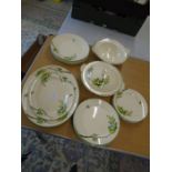 Burslem Midwinter part dinner service to incl serving platters x2 largest 37cm, tureens x2 and