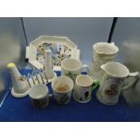 Quantity of china to include Poole pottery tray, hangmans cup, Kelsboro ware salt and vinegar tray