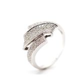 Pave diamond and 14ct white gold ring