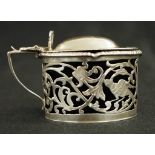 Victorian sterling silver oval mustard pot