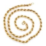 9ct yellow gold rope chain necklace