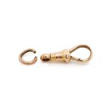 Antique 9ct rose gold dog clip clasp and jump ring