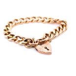 Early 20th C. 9ct yellow gold curb link bracelet