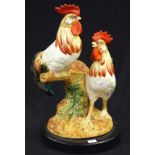 Italian ceramic figure of two cockerels