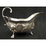 George III Irish sterling silver sauce boat,