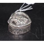 Early sterling silver heart shaped box