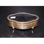 Sterling silver & tortoiseshell footed trinket box