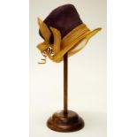 Vintage turned wood hat stand