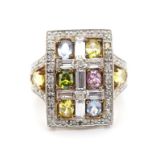 Cubic zirconia and 9ct yellow gold ring