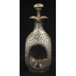 Chinese silver encased decanter
