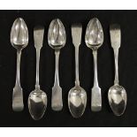 Set of six George III Irish silver teaspoons