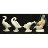 Three Lladro ducks / goose figurines