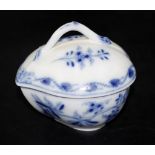 Meissen ceramic blue & white lidded bowl