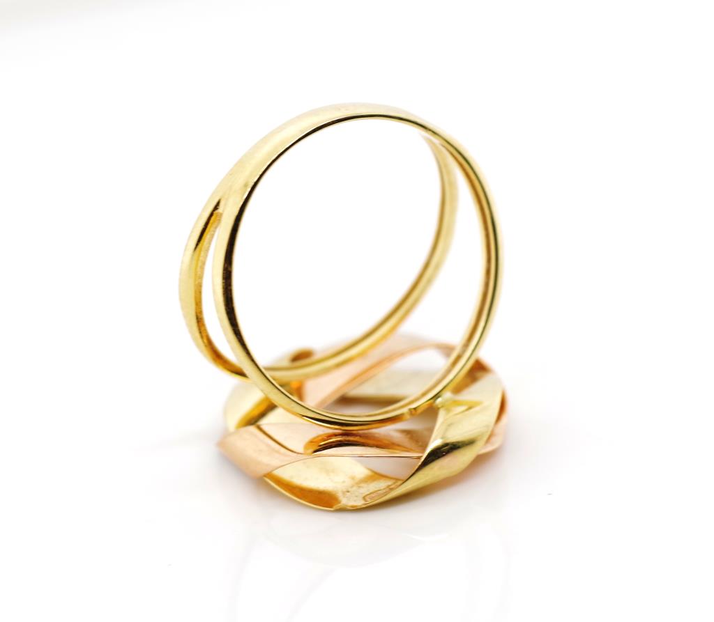 Tri colour 18ct gold knot ring - Image 4 of 4